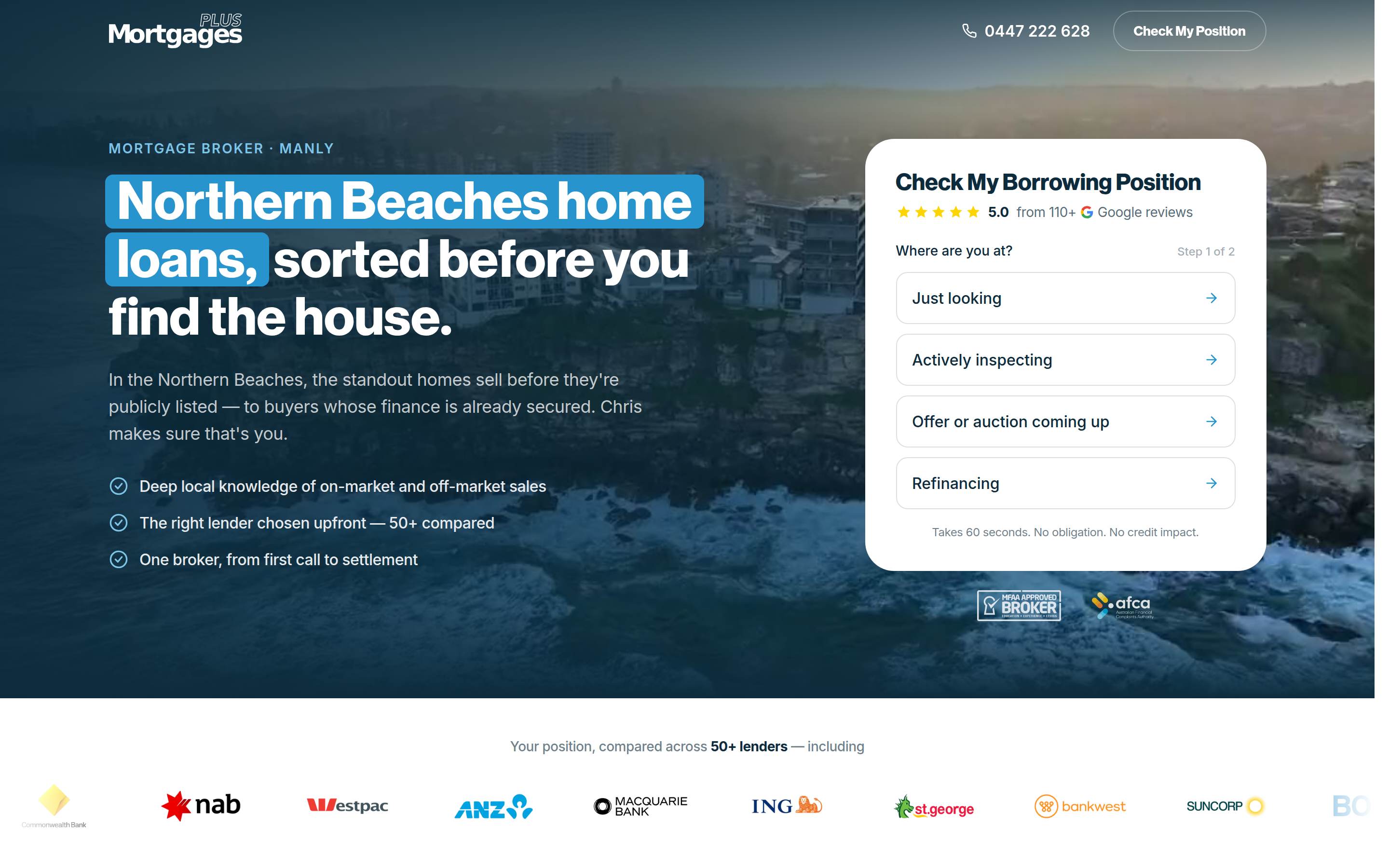 Mortgages Plus landing page